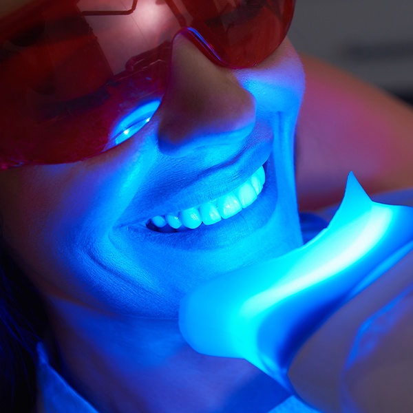 Dental patient receiving Zoom teeth whitening
