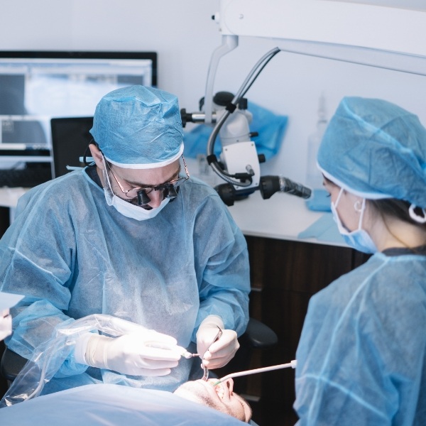 Doctor Hegazi treating dental patient