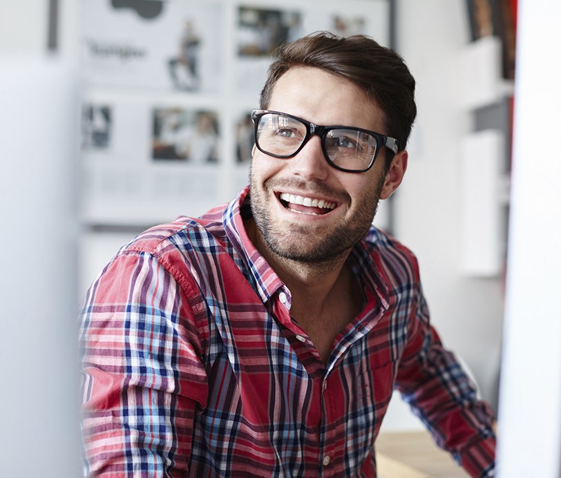Man sharing healthy smile after root canal treatment
